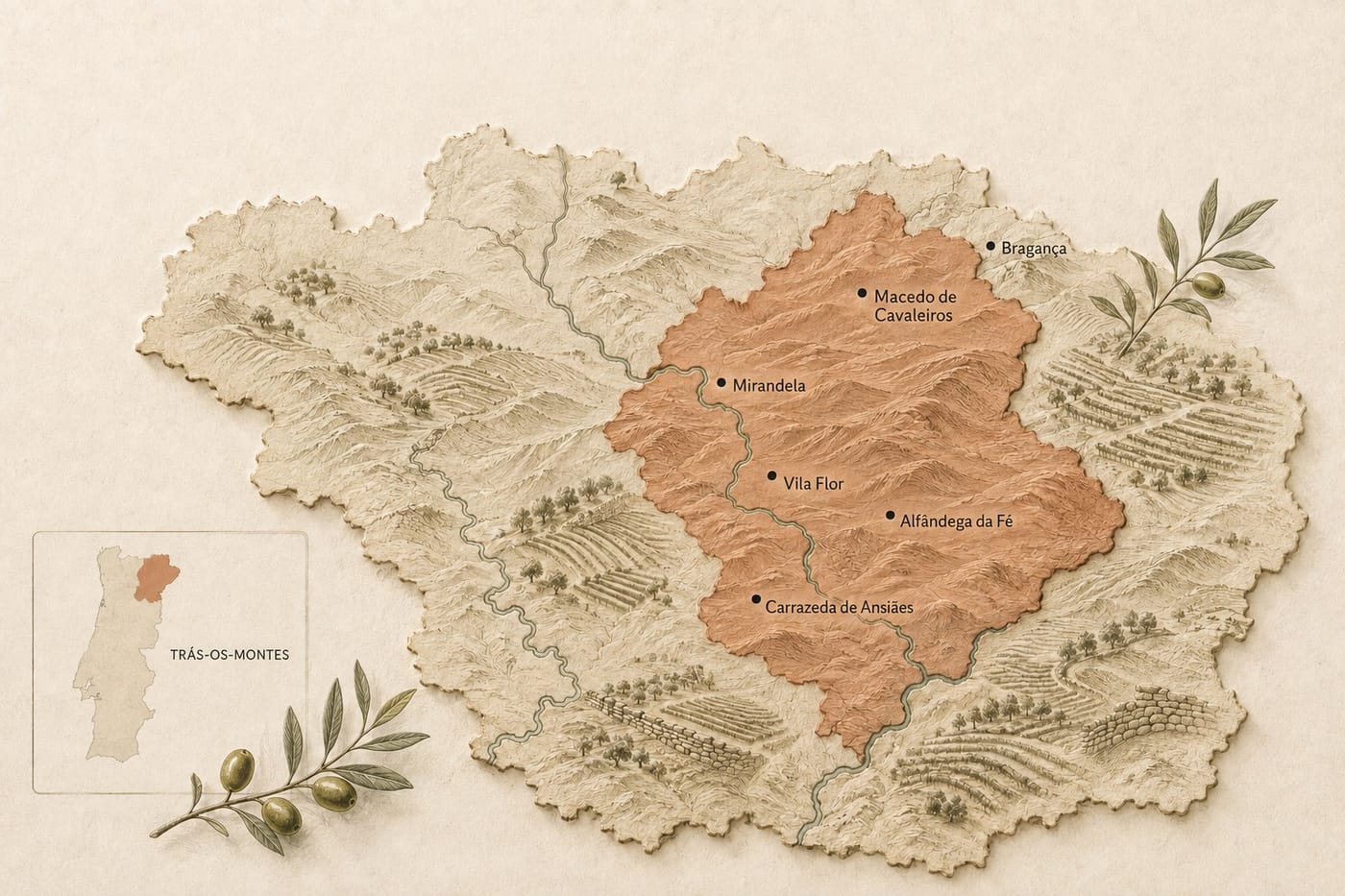 Carte de la Terra Quente Transmontana, Trás-os-Montes